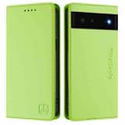 For Google Pixel 6 RC01 Dual-Folded Magnetic Suction RFID Leather Phone Case(Grass Green) - 2