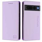 For Google Pixel 7 Pro RC01 Dual-Folded Magnetic Suction RFID Leather Phone Case(Light Purple) - 2