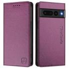 For Google Pixel 7 Pro RC01 Dual-Folded Magnetic Suction RFID Leather Phone Case(Violet) - 2