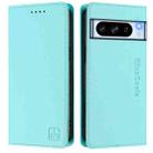 For Google Pixel 8 Pro RC01 Dual-Folded Magnetic Suction RFID Leather Phone Case(Mint Green) - 2