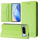 For Google Pixel 8 Pro RC01 Dual-Folded Magnetic Suction RFID Leather Phone Case(Grass Green) - 1