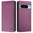 For Google Pixel 8 Pro RC01 Dual-Folded Magnetic Suction RFID Leather Phone Case(Violet) - 2