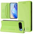 For Google Pixel 9 / 9 Pro RC01 Dual-Folded Magnetic Suction RFID Leather Phone Case(Grass Green) - 1