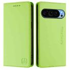 For Google Pixel 9 / 9 Pro RC01 Dual-Folded Magnetic Suction RFID Leather Phone Case(Grass Green) - 2