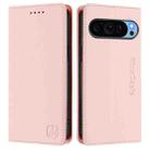 For Google Pixel 9 / 9 Pro RC01 Dual-Folded Magnetic Suction RFID Leather Phone Case(Pink) - 2