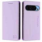 For Google Pixel 9 / 9 Pro RC01 Dual-Folded Magnetic Suction RFID Leather Phone Case(Light Purple) - 2