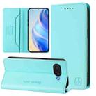 For Google Pixel 9a RC01 Dual-Folded Magnetic Suction RFID Leather Phone Case(Mint Green) - 1