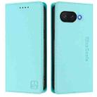 For Google Pixel 9a RC01 Dual-Folded Magnetic Suction RFID Leather Phone Case(Mint Green) - 2