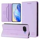 For Google Pixel 9a RC01 Dual-Folded Magnetic Suction RFID Leather Phone Case(Light Purple) - 1