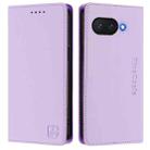 For Google Pixel 9a RC01 Dual-Folded Magnetic Suction RFID Leather Phone Case(Light Purple) - 2