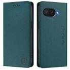 For Google Pixel 9a RC01 Dual-Folded Magnetic Suction RFID Leather Phone Case(Dark Green) - 2