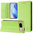 For Google Pixel 8a RC01 Dual-Folded Magnetic Suction RFID Leather Phone Case(Grass Green) - 1