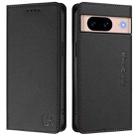 For Google Pixel 8a RC01 Dual-Folded Magnetic Suction RFID Leather Phone Case(Black) - 2