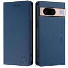 For Google Pixel 8a RC01 Dual-Folded Magnetic Suction RFID Leather Phone Case(Dark Blue) - 2