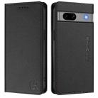 For Google Pixel 7a RC01 Dual-Folded Magnetic Suction RFID Leather Phone Case(Black) - 2