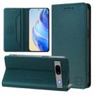 For Google Pixel 7a RC01 Dual-Folded Magnetic Suction RFID Leather Phone Case(Dark Green) - 1