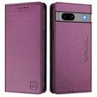 For Google Pixel 7a RC01 Dual-Folded Magnetic Suction RFID Leather Phone Case(Violet) - 2