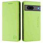 For Google Pixel 7 RC01 Dual-Folded Magnetic Suction RFID Leather Phone Case(Grass Green) - 2