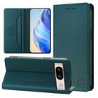 For Google Pixel 8 RC01 Dual-Folded Magnetic Suction RFID Leather Phone Case(Dark Green) - 1