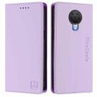 For Nokia 6.3 / G20 / G10 RC01 Dual-Folded Magnetic Suction RFID Leather Phone Case(Light Purple) - 2