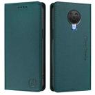 For Nokia 6.3 / G20 / G10 RC01 Dual-Folded Magnetic Suction RFID Leather Phone Case(Dark Green) - 2