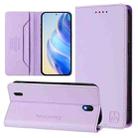 For Nokia C01 Plus / C1 2nd Edition RC01 Dual-Folded Magnetic Suction RFID Leather Phone Case(Light Purple) - 1