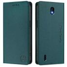 For Nokia C01 Plus / C1 2nd Edition RC01 Dual-Folded Magnetic Suction RFID Leather Phone Case(Dark Green) - 2