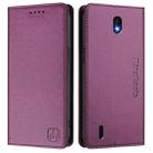 For Nokia C01 Plus / C1 2nd Edition RC01 Dual-Folded Magnetic Suction RFID Leather Phone Case(Violet) - 2