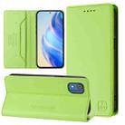 For Nokia C02 RC01 Dual-Folded Magnetic Suction RFID Leather Phone Case(Grass Green) - 1