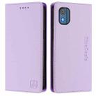 For Nokia C02 RC01 Dual-Folded Magnetic Suction RFID Leather Phone Case(Light Purple) - 2