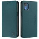 For Nokia C02 RC01 Dual-Folded Magnetic Suction RFID Leather Phone Case(Dark Green) - 2