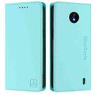 For Nokia C10 / C20 RC01 Dual-Folded Magnetic Suction RFID Leather Phone Case(Mint Green) - 2