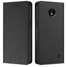 For Nokia C10 / C20 RC01 Dual-Folded Magnetic Suction RFID Leather Phone Case(Black) - 2