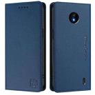 For Nokia C10 / C20 RC01 Dual-Folded Magnetic Suction RFID Leather Phone Case(Dark Blue) - 2