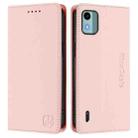 For Nokia C12 RC01 Dual-Folded Magnetic Suction RFID Leather Phone Case(Pink) - 2