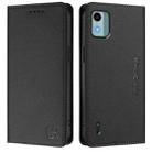 For Nokia C12 RC01 Dual-Folded Magnetic Suction RFID Leather Phone Case(Black) - 2