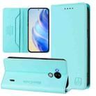 For Nokia C30 RC01 Dual-Folded Magnetic Suction RFID Leather Phone Case(Mint Green) - 1
