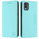 For Nokia C32 RC01 Dual-Folded Magnetic Suction RFID Leather Phone Case(Mint Green) - 2
