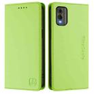 For Nokia C32 RC01 Dual-Folded Magnetic Suction RFID Leather Phone Case(Grass Green) - 2
