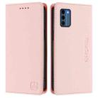 For Nokia C300 RC01 Dual-Folded Magnetic Suction RFID Leather Phone Case(Pink) - 2