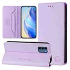 For Nokia C300 RC01 Dual-Folded Magnetic Suction RFID Leather Phone Case(Light Purple) - 1