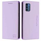 For Nokia C300 RC01 Dual-Folded Magnetic Suction RFID Leather Phone Case(Light Purple) - 2