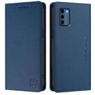 For Nokia C300 RC01 Dual-Folded Magnetic Suction RFID Leather Phone Case(Dark Blue) - 2