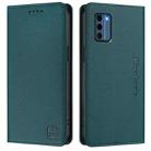 For Nokia C300 RC01 Dual-Folded Magnetic Suction RFID Leather Phone Case(Dark Green) - 2