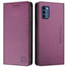 For Nokia C300 RC01 Dual-Folded Magnetic Suction RFID Leather Phone Case(Violet) - 2
