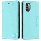 For Nokia G11 / G21 RC01 Dual-Folded Magnetic Suction RFID Leather Phone Case(Mint Green) - 2
