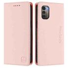 For Nokia G11 / G21 RC01 Dual-Folded Magnetic Suction RFID Leather Phone Case(Pink) - 2