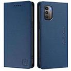 For Nokia G11 / G21 RC01 Dual-Folded Magnetic Suction RFID Leather Phone Case(Dark Blue) - 2