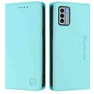 For Nokia G22 RC01 Dual-Folded Magnetic Suction RFID Leather Phone Case(Mint Green) - 2