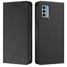 For Nokia G22 RC01 Dual-Folded Magnetic Suction RFID Leather Phone Case(Black) - 2